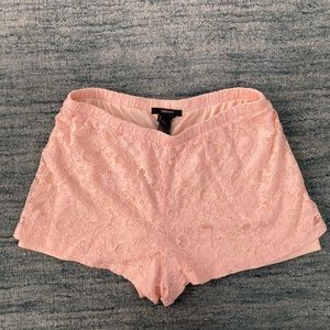 Lace/spandex shorts